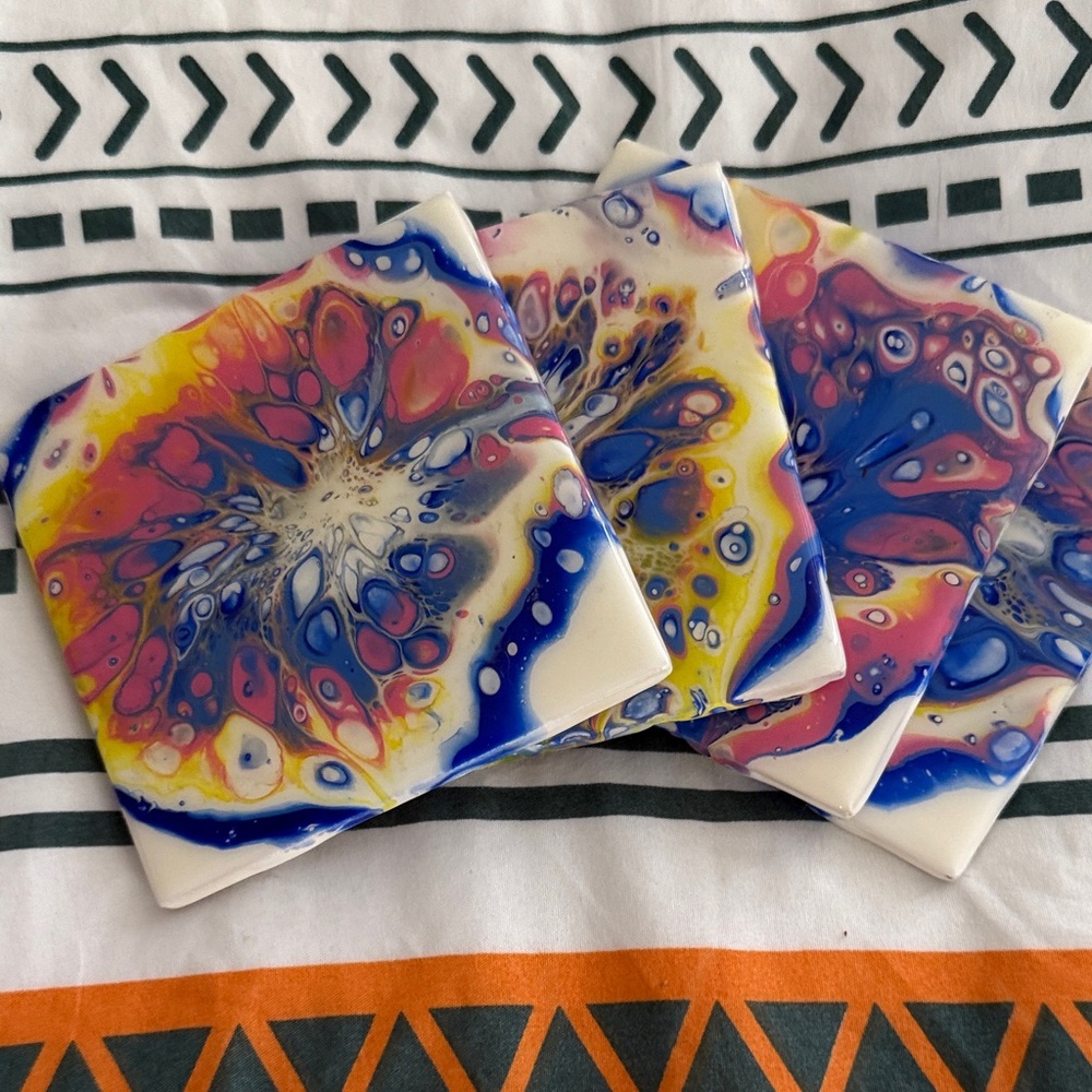 Abstract Art Coasters Set - Multicolor